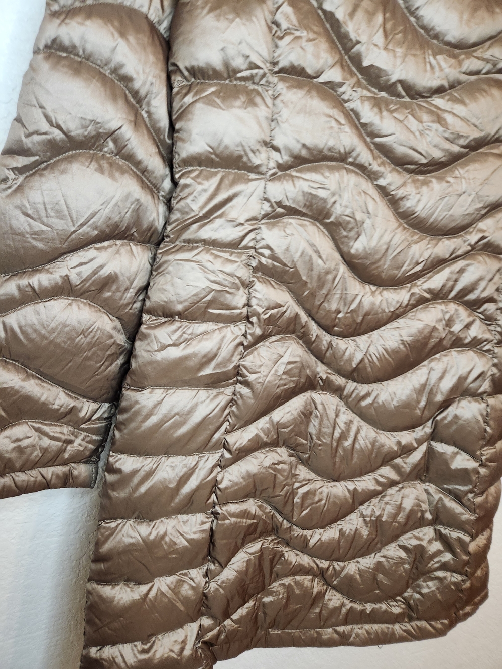Andrew Marc Premium Down Packable Long Puffer Coat Taupe Brown Womens S - Picture 4 of 16